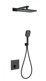 Душевой комплект Wonzon & Woghand WW-D2017-B-MB с термостатом чёрный матовый